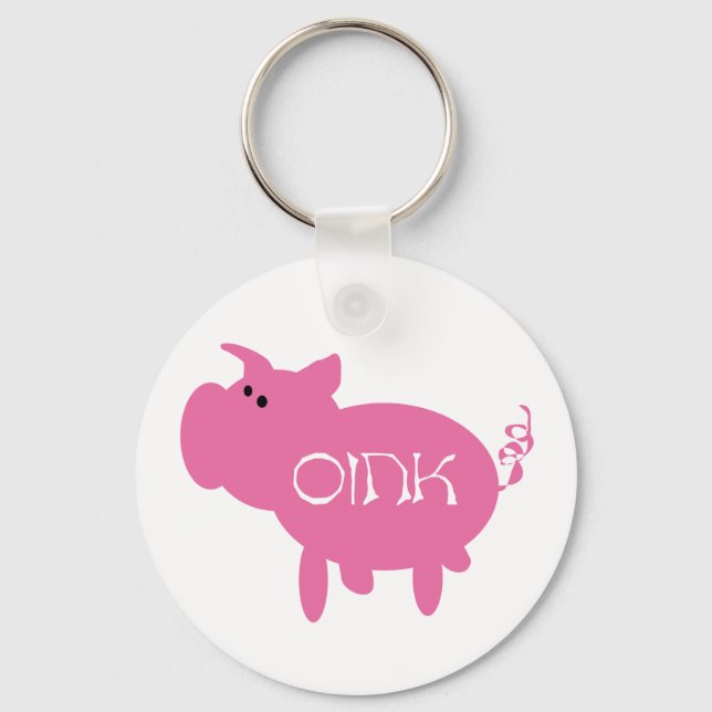 Oink rosa Schwein-T-Shirts und Geschenke Schlüsselanhänger (Vorderseite)