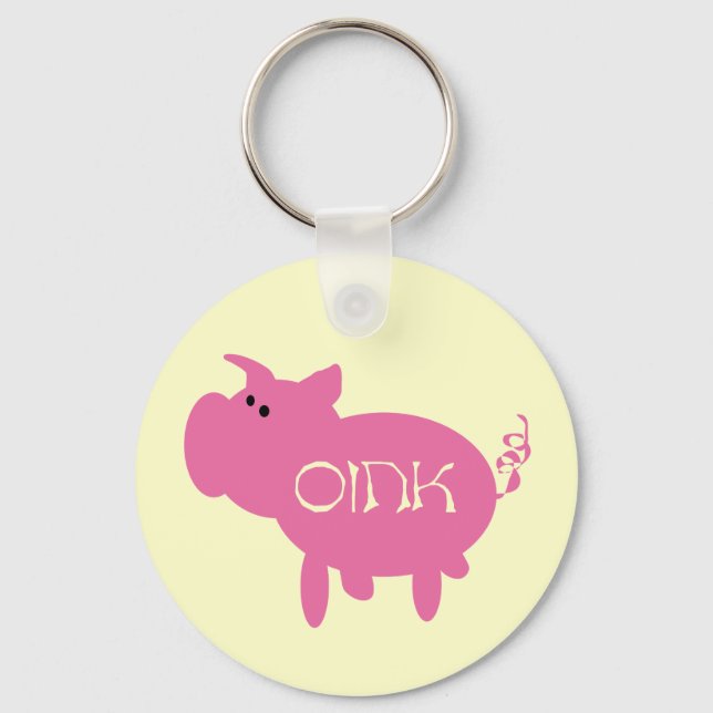 Oink rosa Schwein-T-Shirts und Geschenke Schlüsselanhänger (Vorderseite)