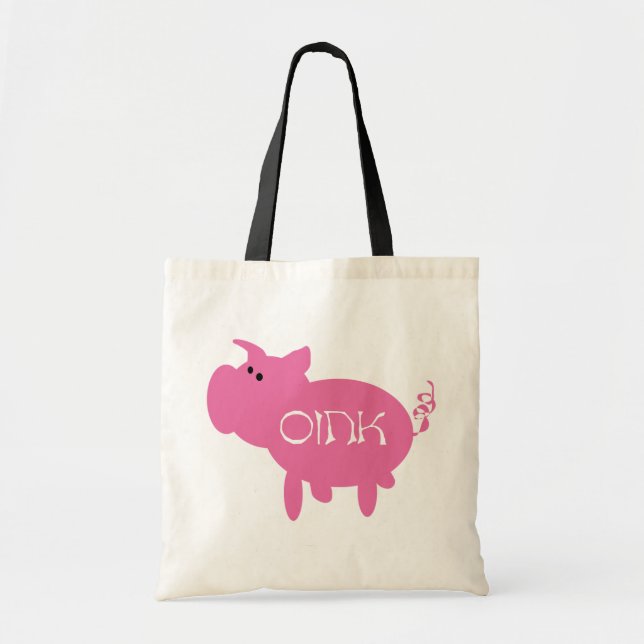 Oink rosa Schwein-T-Shirts und Geschenke Tragetasche (Vorne)