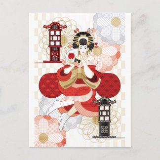 Oiran und Andon Postkarte
