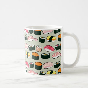 Oishii Sushi Fun Illustrations Pattern (grau) Tasse