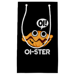 Oister Funny Animal Oyster Pun Dark BG Kleine Geschenktüte