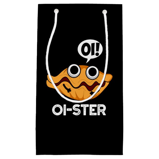 Oister Funny Animal Oyster Pun Dark BG Kleine Geschenktüte (Vorderseite)