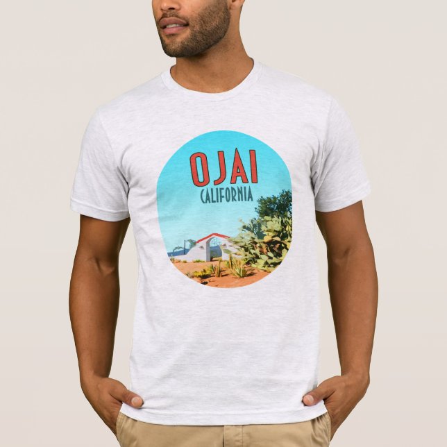 Ojai California Sukkulente Kaktus Vintag T-Shirt (Vorderseite)