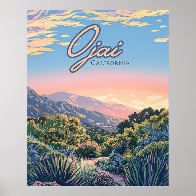 Ojai California Topa Topa Berge Landschaft Poster (Vorne)