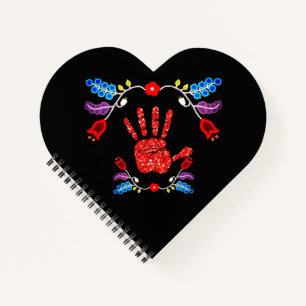 Ojibwe Floral Motif MMIW Black Notizbuch
