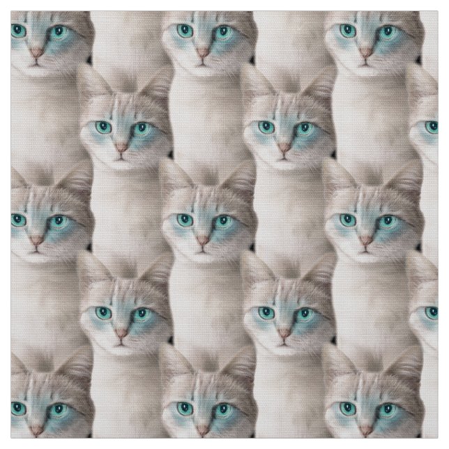 Ojos Azules Cat Pattern Stoff (Muster)