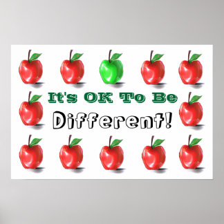 OK, anders zu sein! Poster Druck Schild