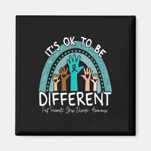 Ok be Different Rainbow Aquamarin Ribbon Warrior P Magnet