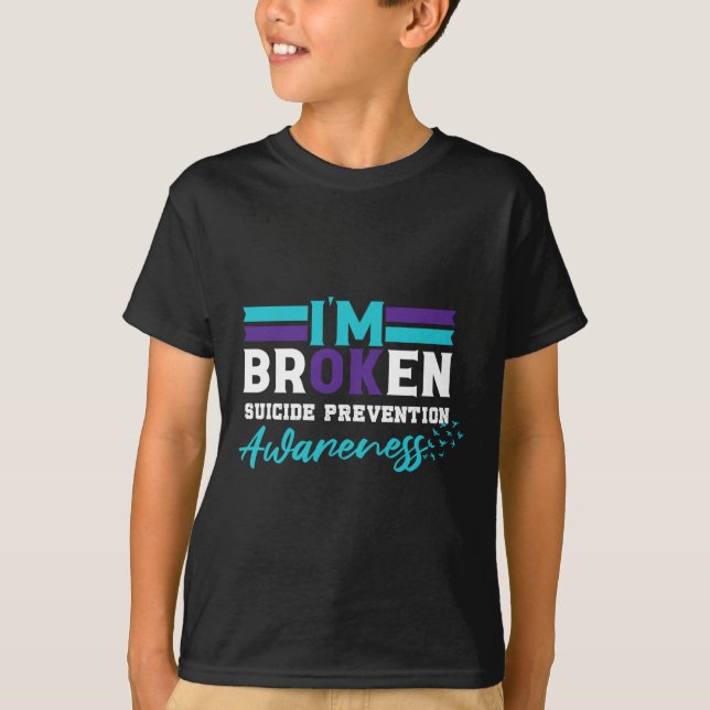Ok Broken Suicide Prevention Awareness T-Shirt (Vorderseite)