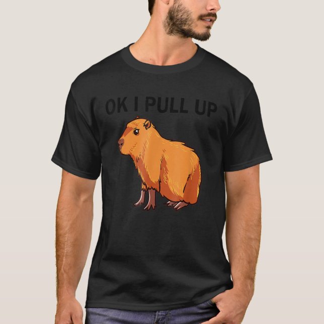 Ok I pull up Funny Capybara Dank Meme T-Shirt (Vorderseite)