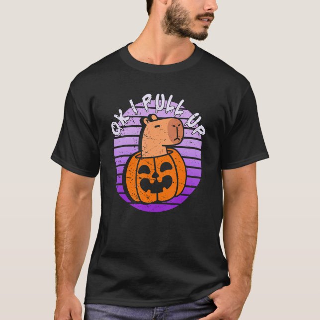 Ok, ich hole Capybara Halloween Vintag T-Shirt (Vorderseite)