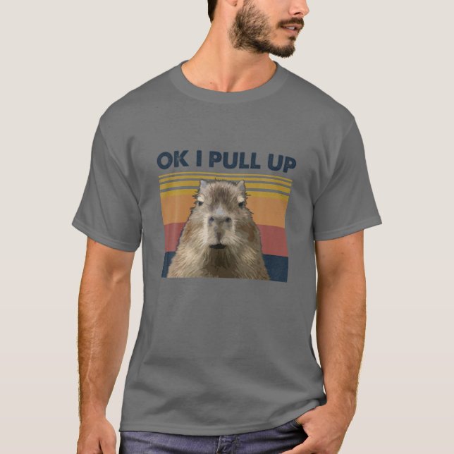 Ok, ich hole Capybara Retro Vintag T-Shirt (Vorderseite)
