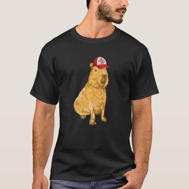 OK, ich ziehe Capybara mit LKW-Hut hoch T-Shirt (Vorderseite)
