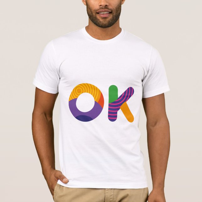 OK lustiger, farbiger Text T-Shirt (Vorderseite)