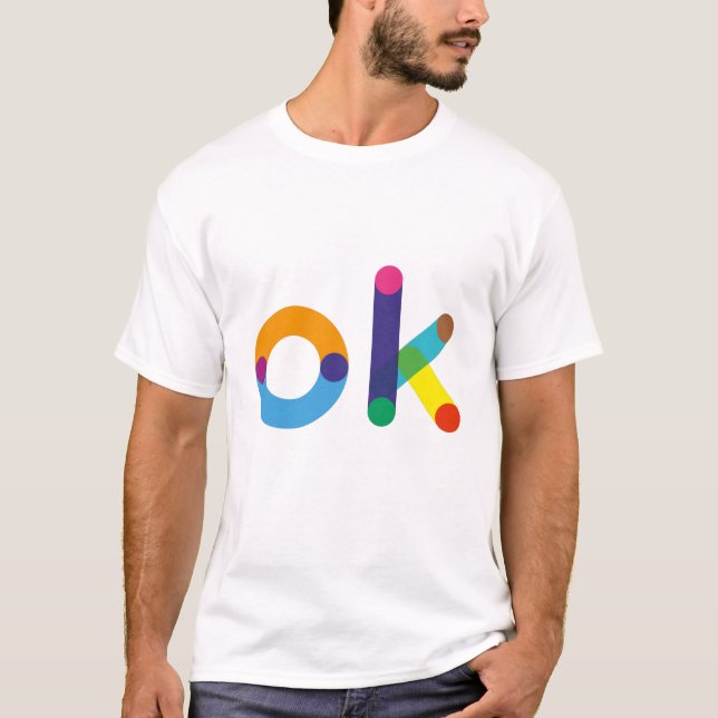 OK lustiger, farbiger Text T-Shirt (Vorderseite)