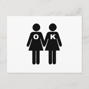 OK, UM GAY ZU SEIN (lesbisch) Postkarte