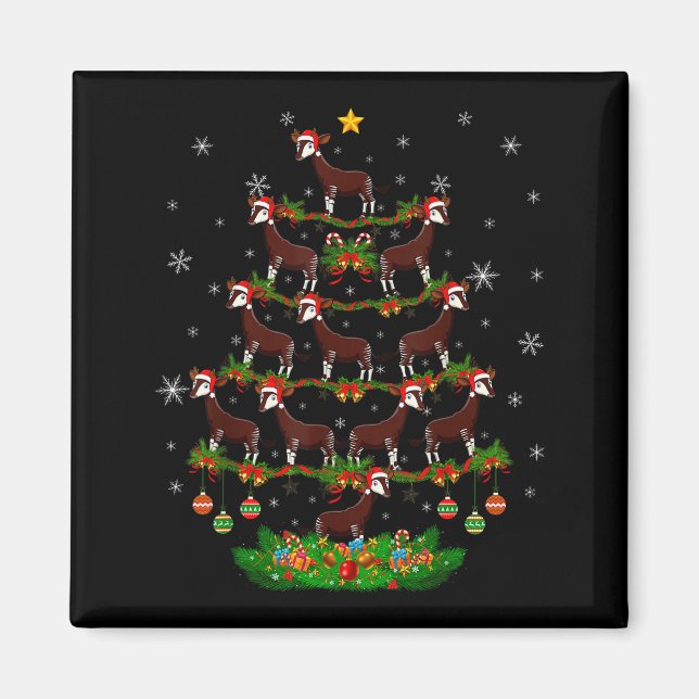 Oka Christmas Tree Funny Xmas Lover  Magnet (Vorne)