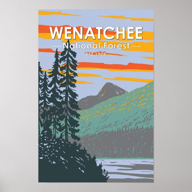 Okanogan Wenatchee National Forest Washington Poster (Vorne)