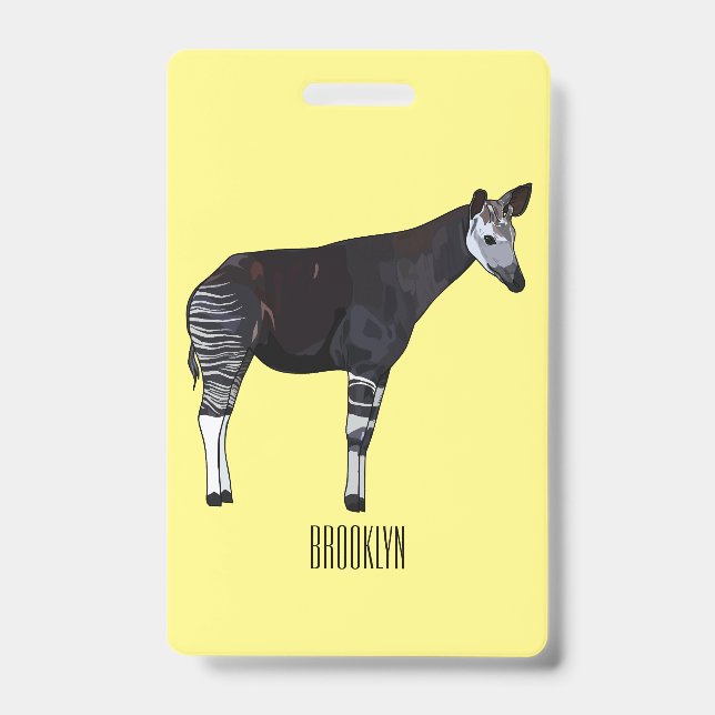 Okapi cartoon Illustration Ausweis (Vorderseite)