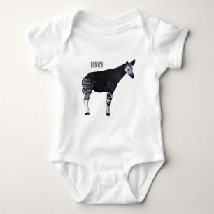 Okapi cartoon Illustration Baby Strampler