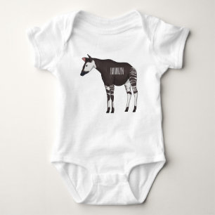 Okapi cartoon Illustration Baby Strampler