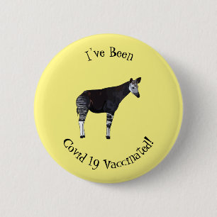 Okapi cartoon Illustration Button