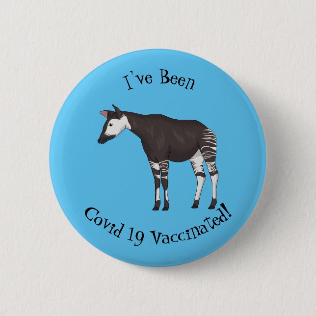 Okapi cartoon Illustration Button (Vorderseite)