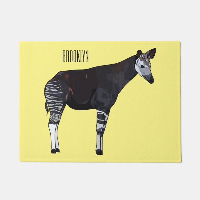 Okapi cartoon Illustration Fußmatte (Vorderseite)
