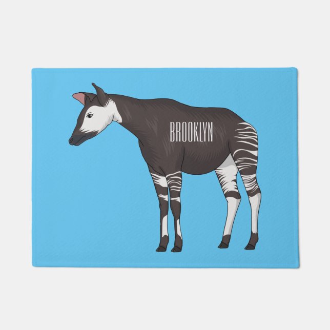 Okapi cartoon illustration fußmatte (Vorderseite)