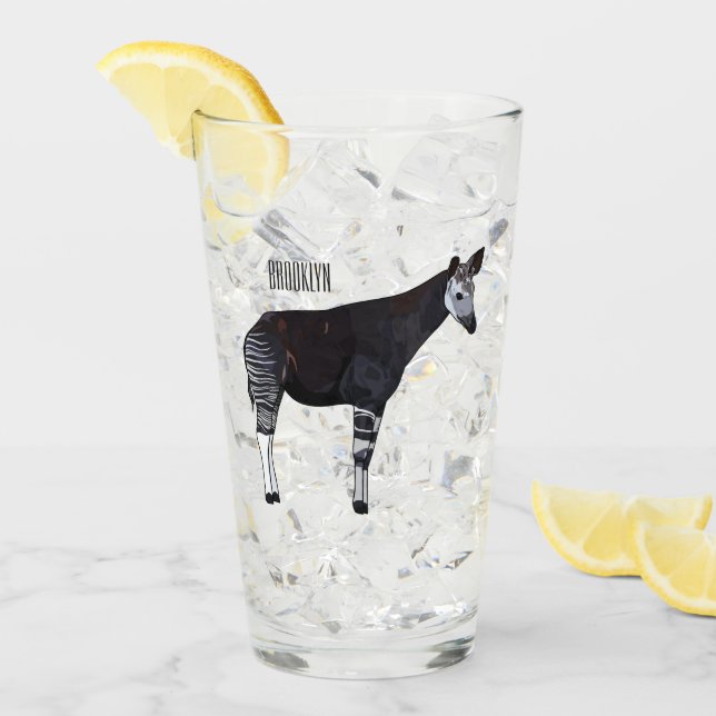 Okapi cartoon Illustration Glas (Vorderseite Ice)
