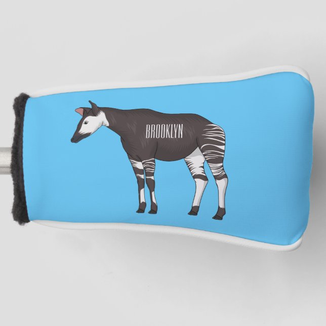 Okapi cartoon Illustration Golf Headcover (Vorderseite)