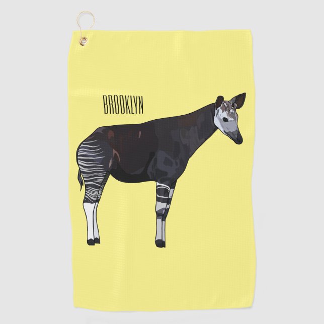 Okapi cartoon Illustration Golfhandtuch (Vorderseite)