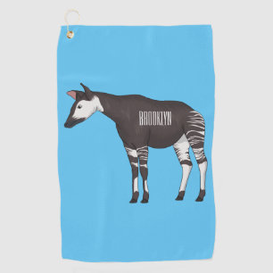 Okapi cartoon Illustration Golfhandtuch