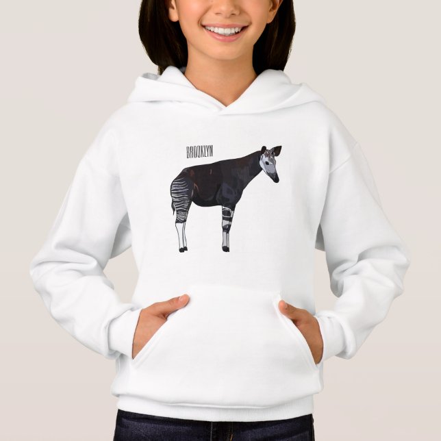 Okapi cartoon Illustration Hoodie (Vorderseite)