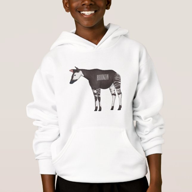 Okapi cartoon Illustration Hoodie (Vorderseite)