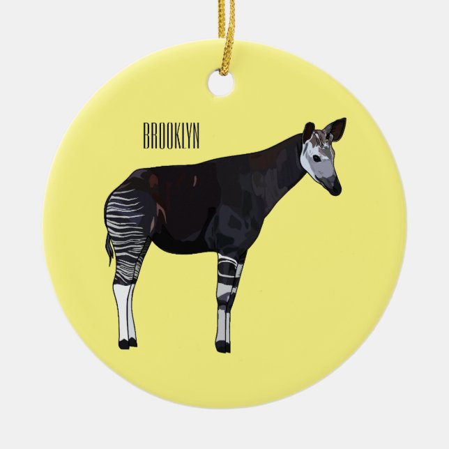 Okapi cartoon Illustration Keramik Ornament (Vorne)