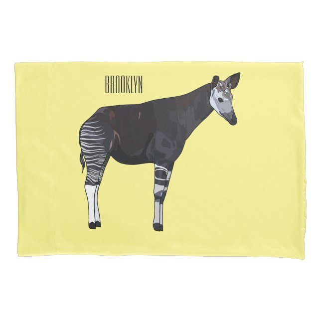Okapi cartoon Illustration Kissenbezug (Vorderseite)