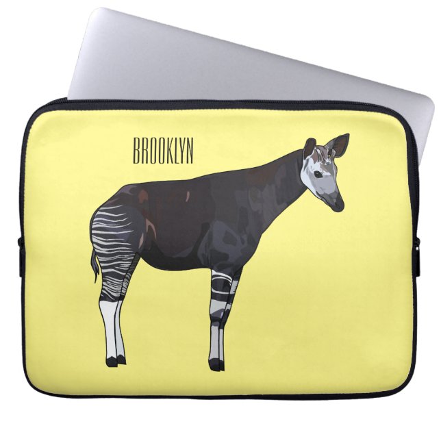 Okapi cartoon Illustration Laptopschutzhülle (Vorderseite)