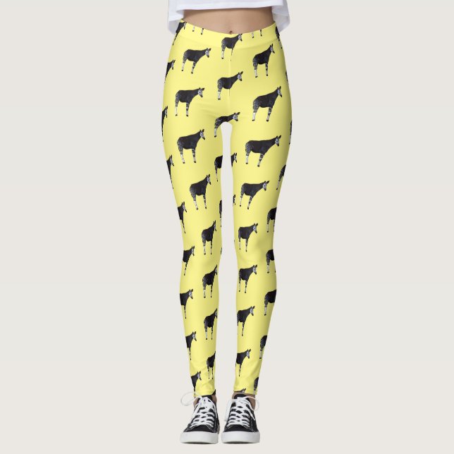 Okapi cartoon Illustration Leggings (Vorderseite)
