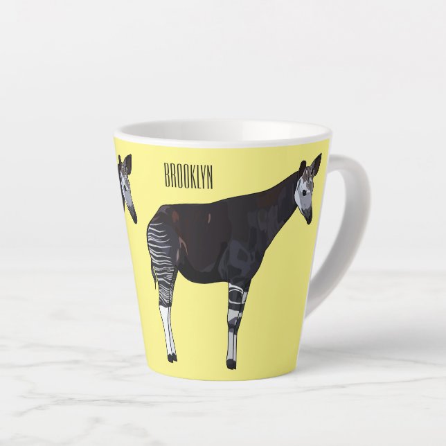 Okapi cartoon Illustration Milchtasse (Rechte Ecke)