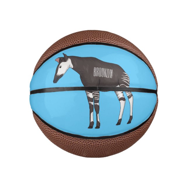 Okapi cartoon Illustration Mini Basketball (Vorderseite)