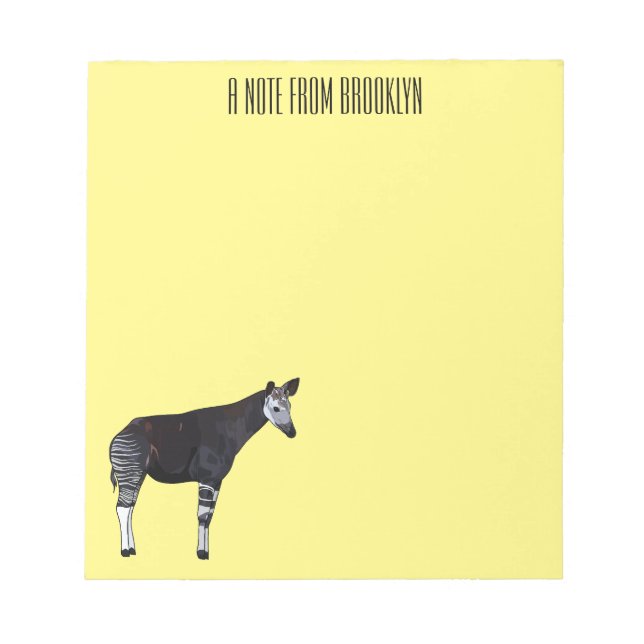 Okapi cartoon Illustration Notizblock (Vorderseite)