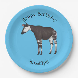 Okapi cartoon Illustration Pappteller