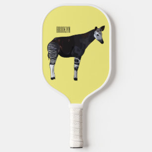 Okapi cartoon Illustration Pickleball Schläger