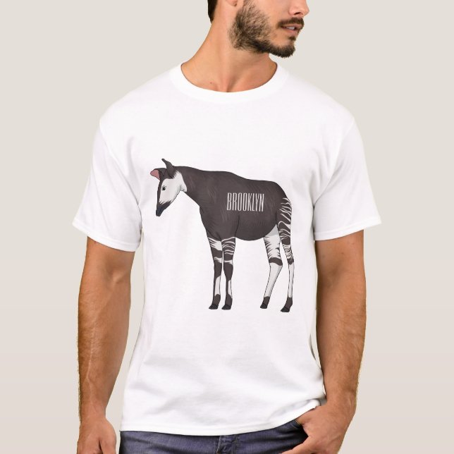 Okapi cartoon Illustration T-Shirt (Vorderseite)