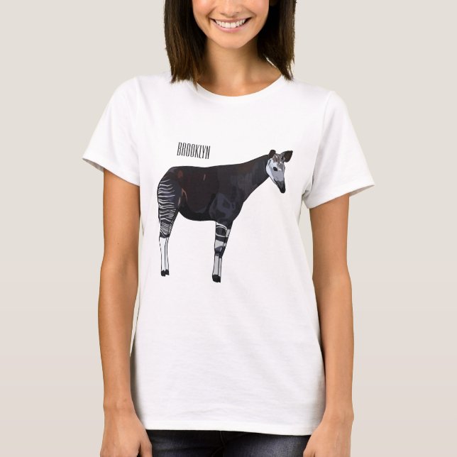 Okapi cartoon Illustration T-Shirt (Vorderseite)