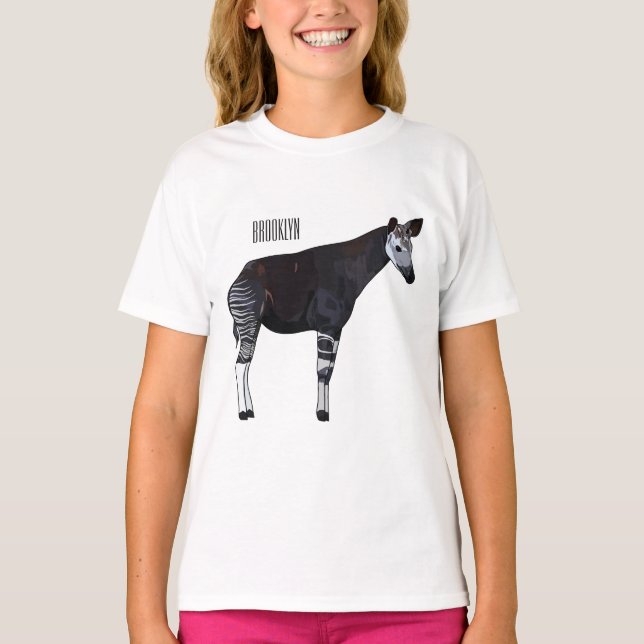 Okapi cartoon Illustration T-Shirt (Vorderseite)