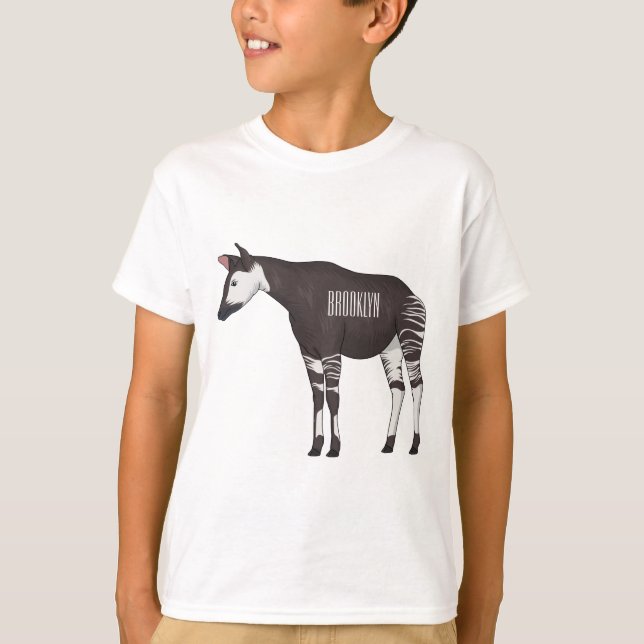 Okapi cartoon Illustration T-Shirt (Vorderseite)