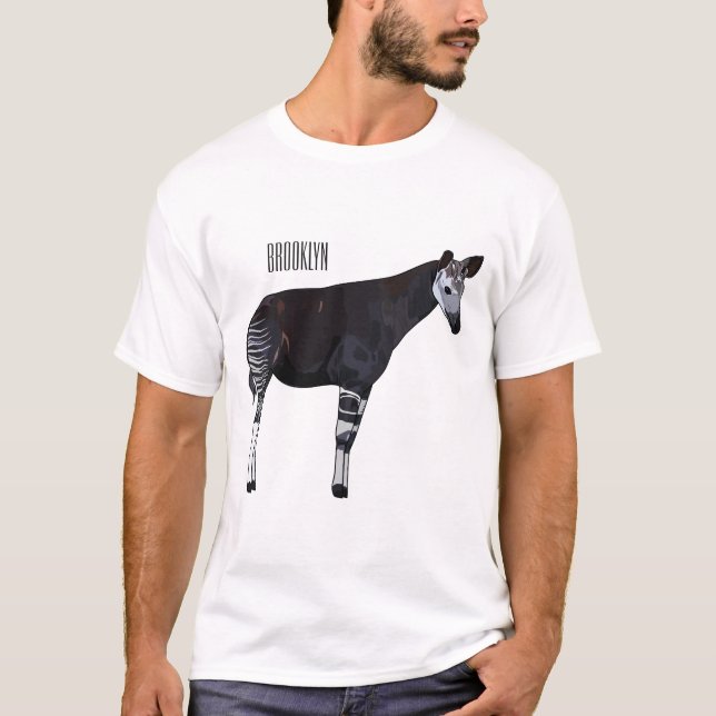 Okapi cartoon Illustration T-Shirt (Vorderseite)